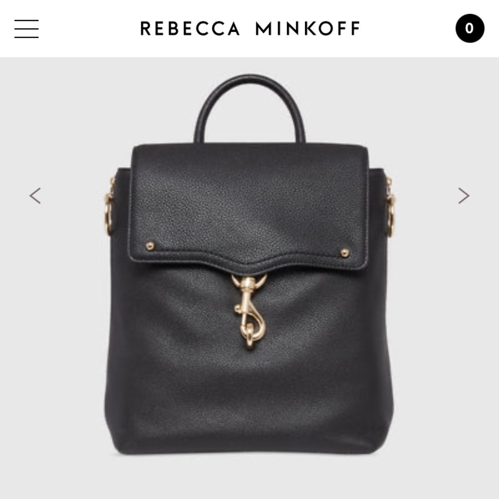 REBECCA MINKOFF Jody Convertible Backpack Black and Light Gold With Tags